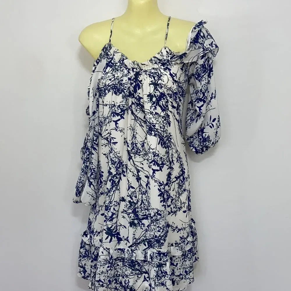 Parker Dress"WHITE THICKET" Dress Tunic Top Cold Shoulder Loose Fitting… - Picture 5 of 9